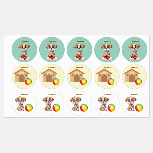 Persoonlijke hondenlabels labels (Vel)
