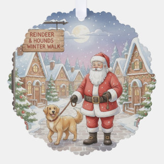 Persoonlijke hondenuitlaatservice met kerst visite ornament kaart