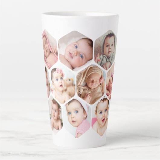 Persoonlijke Honeycomb-kinderen Baby Foto's Aangep Latte Mok (Voorkant)