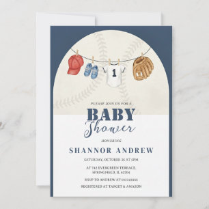 Persoonlijke honkbal rookie baby shower kaart