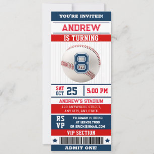 Persoonlijke honkbal verjaardagsfeestje uitnodigen kaart