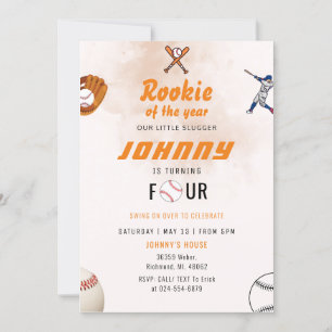 Persoonlijke honkbal verjaardagsfeestuitnodiging kaart