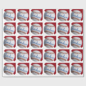 Persoonlijke honkbalsport cadeaupapier (Vlak)