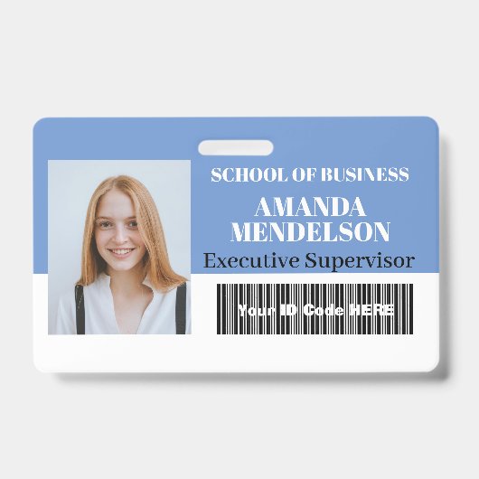 Persoonlijke horizontale personeelfoto-ID label st Badge (Front)