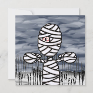 Persoonlijke Horror Creepy Mummy Halloween Party Kaart