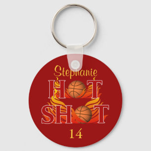 Persoonlijke Hot Shot Naam en Nummer Sleutelhanger