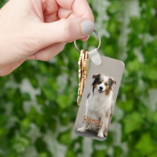 Persoonlijke huisdier foto hond liefhebber naam aa sleutelhanger