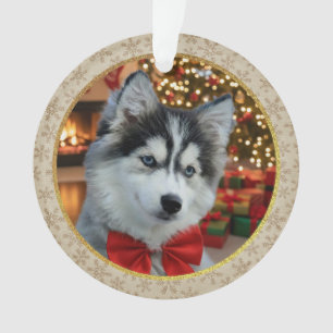 Persoonlijke huisdierfoto "Liefde" Gouden Glitter Ornament