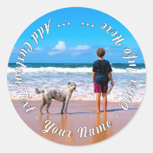 Persoonlijke huisdierfoto-stickers met aangepaste ronde sticker