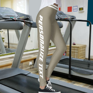Persoonlijke huisdierliefhebber witte streep aards leggings