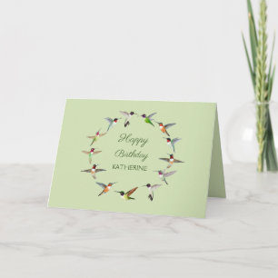 Persoonlijke Hummingbird Happy Birthday Card Kaart