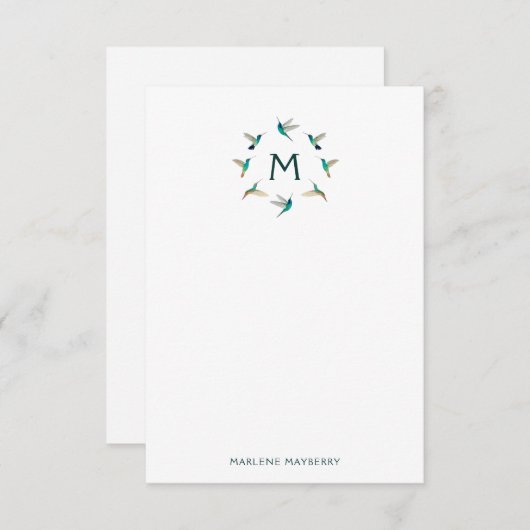 Persoonlijke Hummingbird Note Kaart (Voorkant / Achterkant)