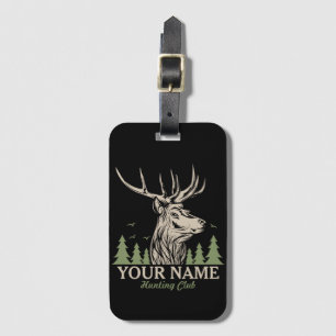 Persoonlijke Hunter Deer Elk Antler Hunting Club Bagagelabel