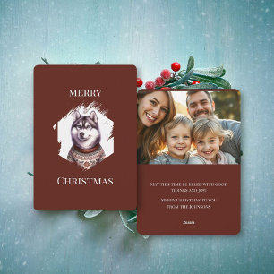 Persoonlijke Husky Kerstvakantie Prettig Kerstfees Feestdagenkaart