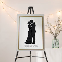 Persoonlijke Huwelijksbelofte Silhouet Kunst – Op