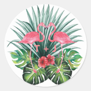 Persoonlijke huwelijksbridal Flamingo Sticker