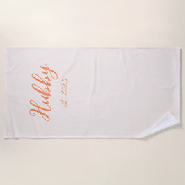 Persoonlijke huwelijksreis - trouwe echtgenoot en  strandlaken