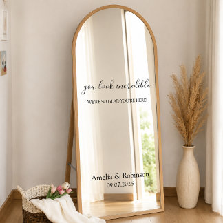 Persoonlijke Huwelijksspiegel Decal | Elegante Maa
