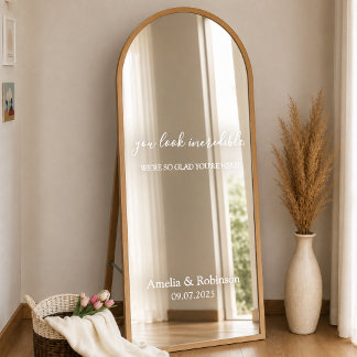 Persoonlijke Huwelijksspiegel Decal | Elegante Maa