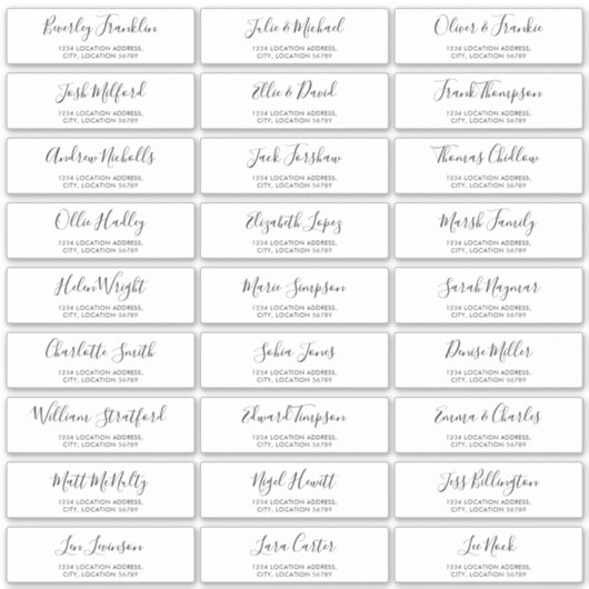 Persoonlijke Huwelijksuitnodiging Adreslabels Sticker (Voorkant)