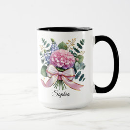 Persoonlijke Hydrangea Bloem Naam Mok Cadeau