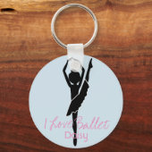 Persoonlijke I Love Ballet Silhouette Sleutelhanger (Voorkant)