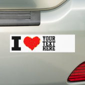 Persoonlijke I Love Bumpersticker (Op auto)