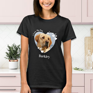 Persoonlijke I Love My Dog Heart Pet Photo T-shirt