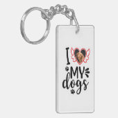 Persoonlijke I Love My Dog Photo Sleutelhanger (Voorkant Links)