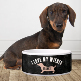 Persoonlijke 'I Love My Wiener' grappige dashond Voerbakje