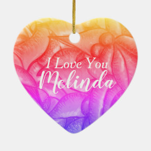 Persoonlijke I Love You Heart Pendant Keramisch Ornament