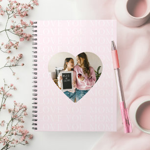 Persoonlijke I Love You Moeder Hart Foto  Notitieboek