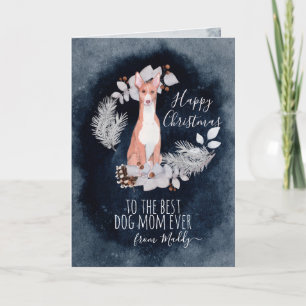 Persoonlijke Ibizan Hound Mam Kerstmis Feestdagen Kaart