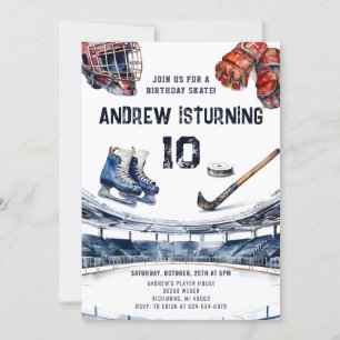 Persoonlijke Ice Hockey verjaardagsfeestuitnodigin Kaart