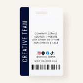 Persoonlijke ID-kaart van bedrijfspersoneel Blauw Badge (Achterkant)