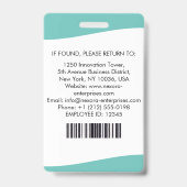 Persoonlijke identificatiebadge voor werknemers badge (Achterkant)