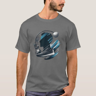 Persoonlijke identiteit sport kunstprint retro t-shirt