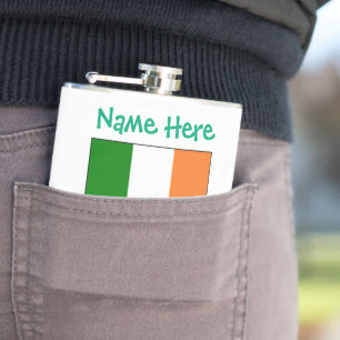Persoonlijke Ierland Vlag Erfgoed Vinyl Heupfles