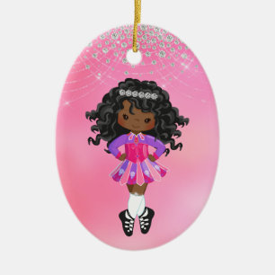 Persoonlijke Ierse Dance African American Holiday Keramisch Ornament