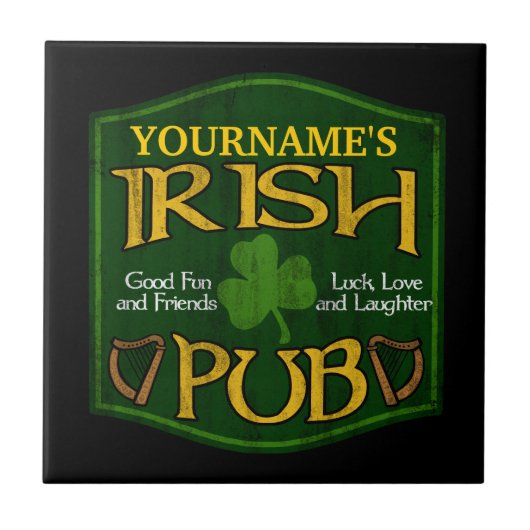 Persoonlijke Ierse pb-gebarentaal Tegeltje (Voorkant)