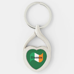 Persoonlijke Ierse vlag met Keltisch lettertype Sleutelhanger