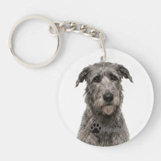 Persoonlijke Ierse Wolfshond Grijze Hond Sleutelha Sleutelhanger