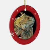 Persoonlijke Iguana-/Pet-fotofeestdag Keramisch Ornament (Rechts)