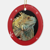 Persoonlijke Iguana-/Pet-fotofeestdag Keramisch Ornament (Links)