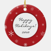 Persoonlijke Iguana-/Pet-fotofeestdag Keramisch Ornament (Achterkant)