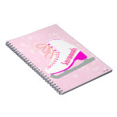 Persoonlijke ijsroze sneeuw voor Schaats Notitieboek (Rechterzijde)
