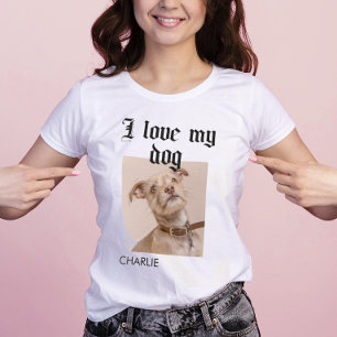 Persoonlijke 'Ik hou van mijn hond'-foto T-shirt
