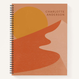 Persoonlijke Illustratie van Abstracte Woestijnber Notitieboek