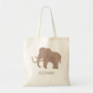 Persoonlijke illustratie van bruine-wolmammoet tote bag