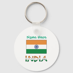 Persoonlijke India Vlag Aluminium Sleutelhanger